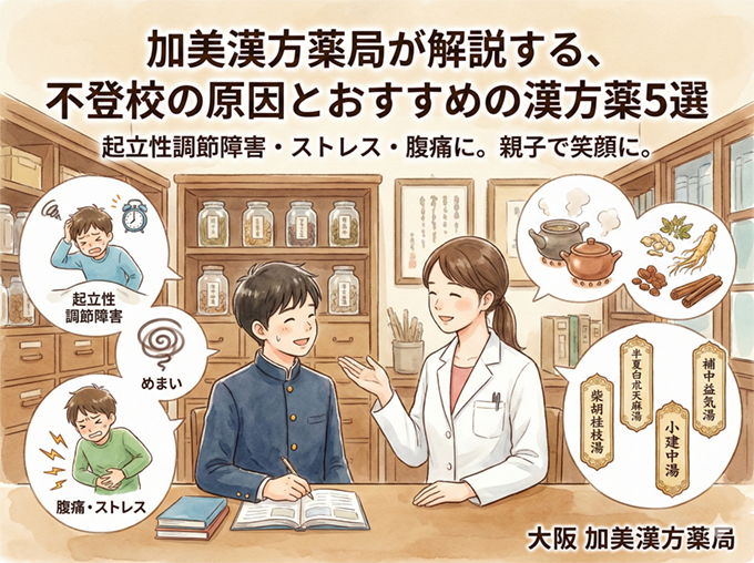 加美漢方薬局が解説する、不登校の原因とおすすめの漢方薬5選